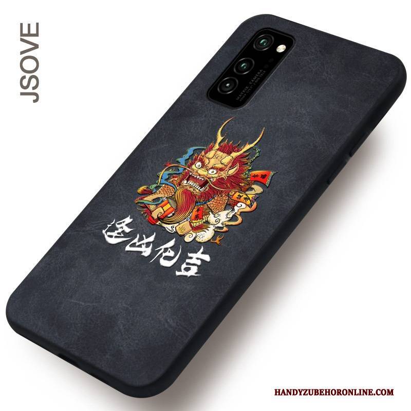 Hülle Honor View30 Pro Leder Muster Handyhüllen, Case Honor View30 Pro Schutz Schwarz Netto Rot