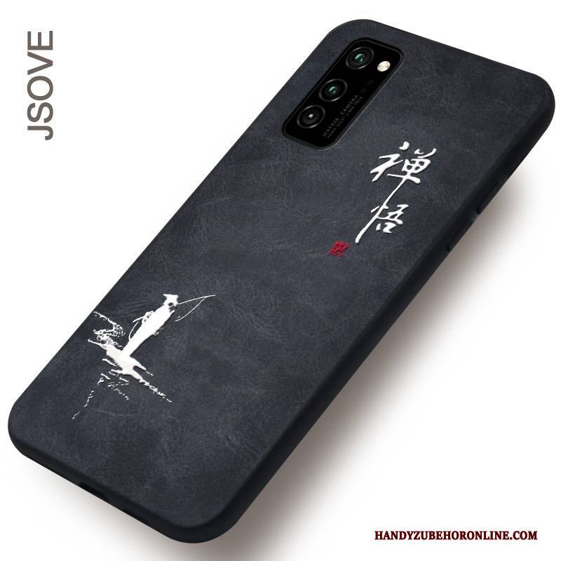 Hülle Honor View30 Pro Prägung Anti-sturz Handyhüllen, Case Honor View30 Pro Kreativ Schwarz Trendmarke