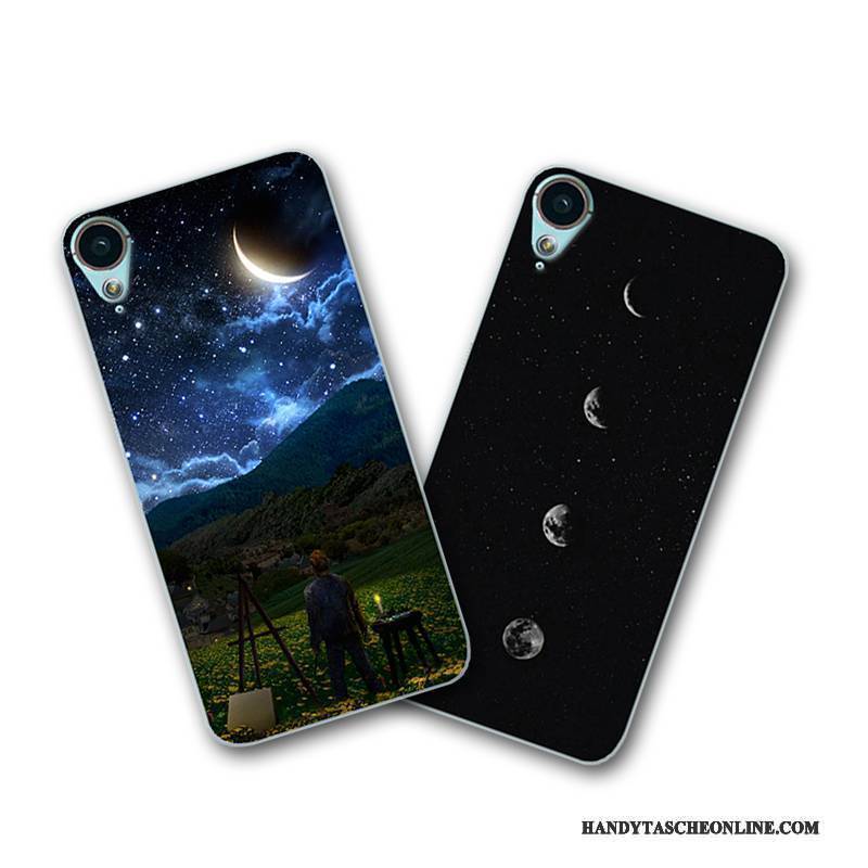 Hülle Htc Desire 10 Lifestyle Karikatur Schwarz Persönlichkeit, Case Htc Desire 10 Lifestyle Schutz Handyhüllen Blau