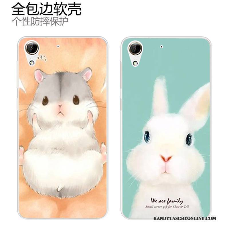 Hülle Htc Desire 728 Karikatur Persönlichkeit Grün, Case Htc Desire 728 Weiche Anti-sturz Gelb