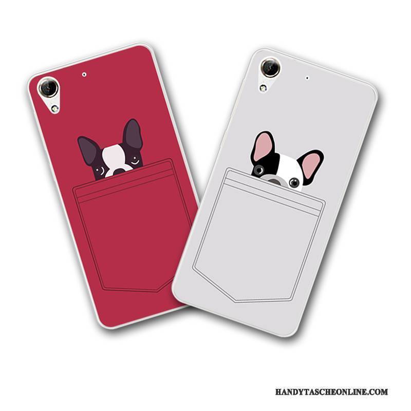 Hülle Htc Desire 728 Schutz Persönlichkeit Weiß, Case Htc Desire 728 Karikatur Handyhüllen Rot