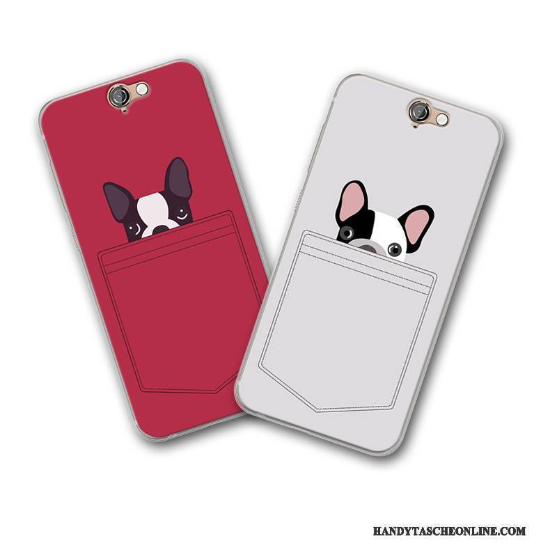 Hülle Htc One A9 Schutz Grau Handyhüllen, Case Htc One A9 Silikon Rot Persönlichkeit