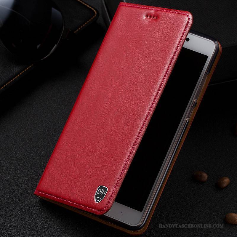 Hülle Htc One A9s Schutz Muster Handyhüllen, Case Htc One A9s Lederhülle Rot Anti-sturz