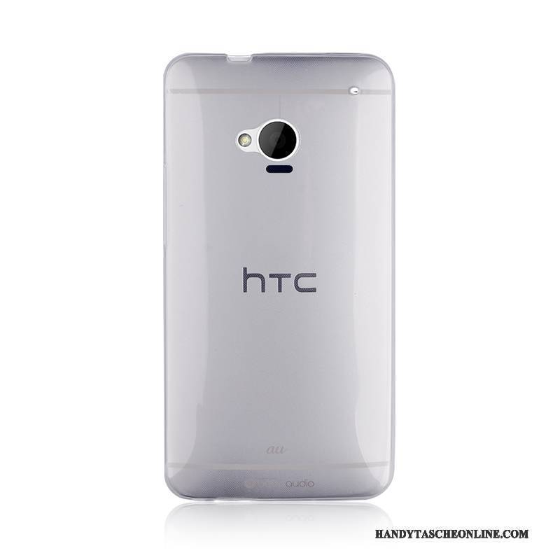 Hülle Htc One M7 Weiche Handyhüllen Grau, Case Htc One M7 Silikon Groß Transparent