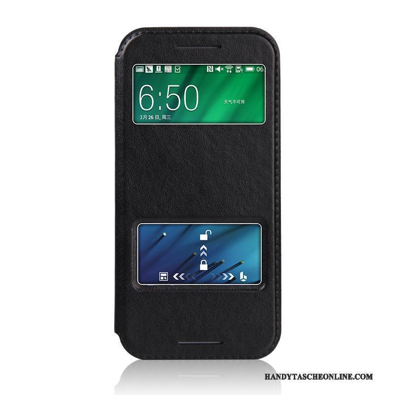 Hülle Htc One M8 Schutz Schwarz Dünne, Case Htc One M8 Lederhülle Handyhüllen