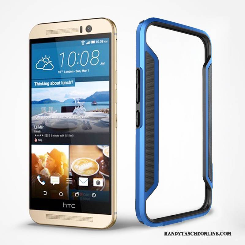 Hülle Htc One M9 Schutz Grenze Gold, Case Htc One M9 Handyhüllen Blau