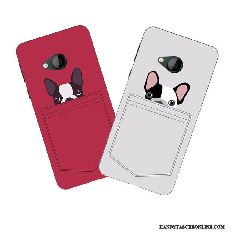 Hülle Htc U Play Schutz Handyhüllen Weiß, Case Htc U Play Karikatur Rot Anti-sturz