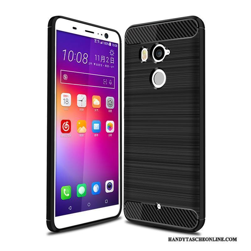 Hülle Htc U11+ Taschen Muster Schlank, Case Htc U11+ Leder Handyhüllen Schwarz
