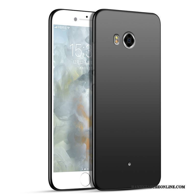 Hülle Htc U11 Taschen Schwarz Anti-sturz, Case Htc U11 Weiche Handyhüllen Nubuck