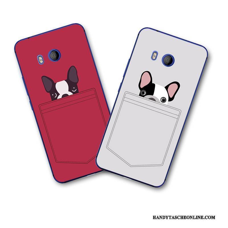 Hülle Htc U11 Weiche Anti-sturz Rot, Case Htc U11 Karikatur Handyhüllen Weiß