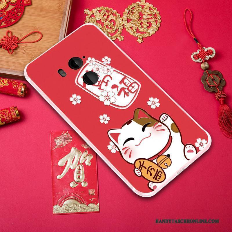 Hülle Htc U11+ Weiche Rot Anti-sturz, Case Htc U11+ Taschen Katzen Neu