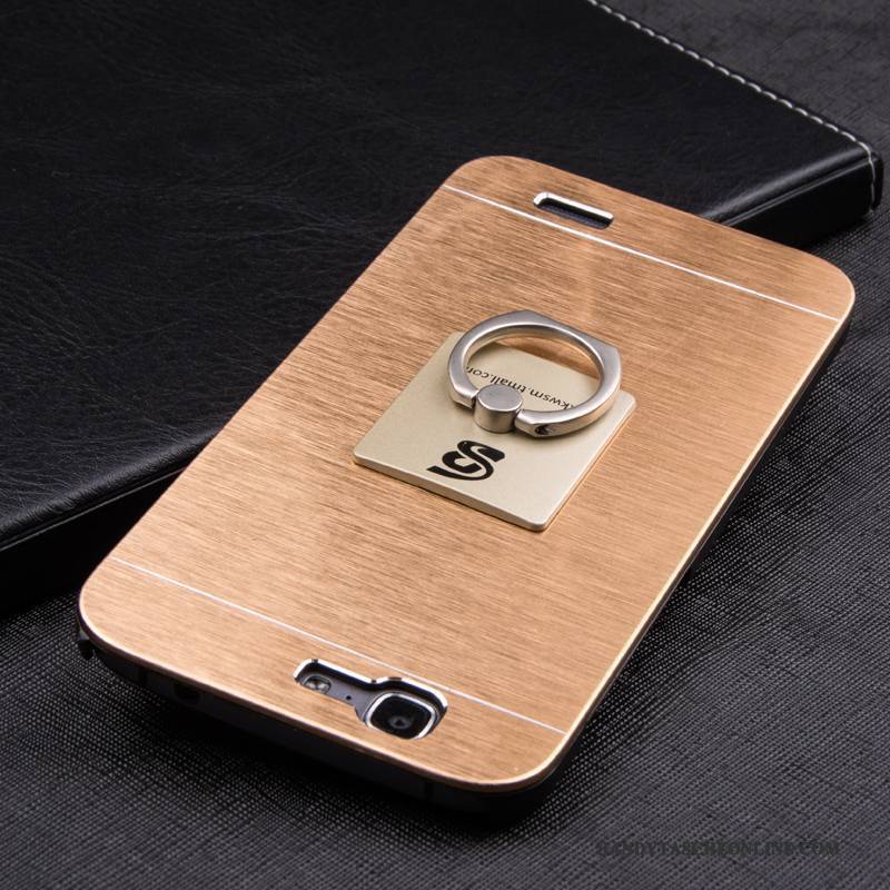Hülle Huawei Ascend G7 Metall Nubuck Anti-sturz, Case Huawei Ascend G7 Schutz Gold Schwer
