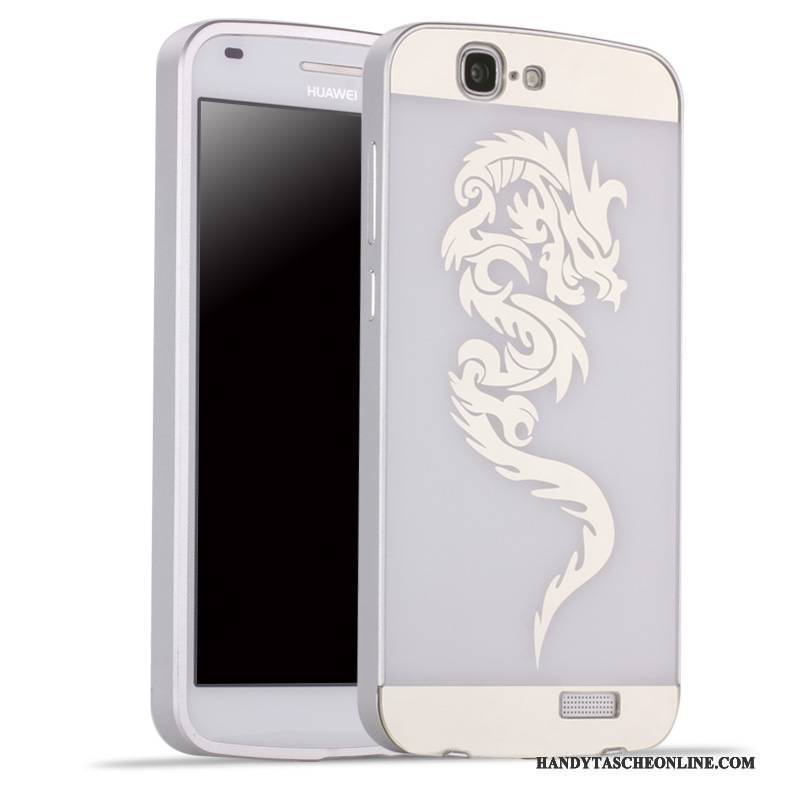 Hülle Huawei Ascend G7 Metall Schwer Silber, Case Huawei Ascend G7 Schutz Handyhüllen Hintere Abdeckung