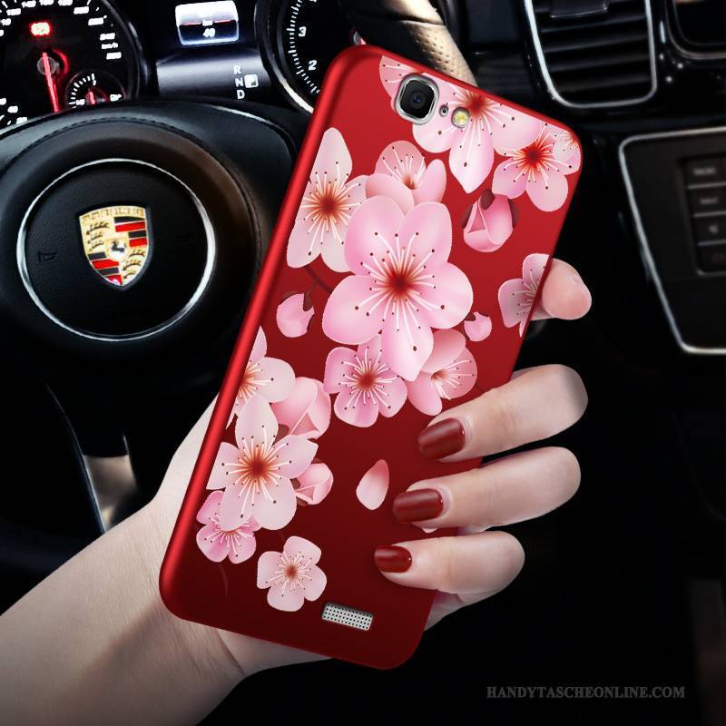 Hülle Huawei Ascend G7 Silikon Neu Persönlichkeit, Case Huawei Ascend G7 Kreativ Schlank Rot