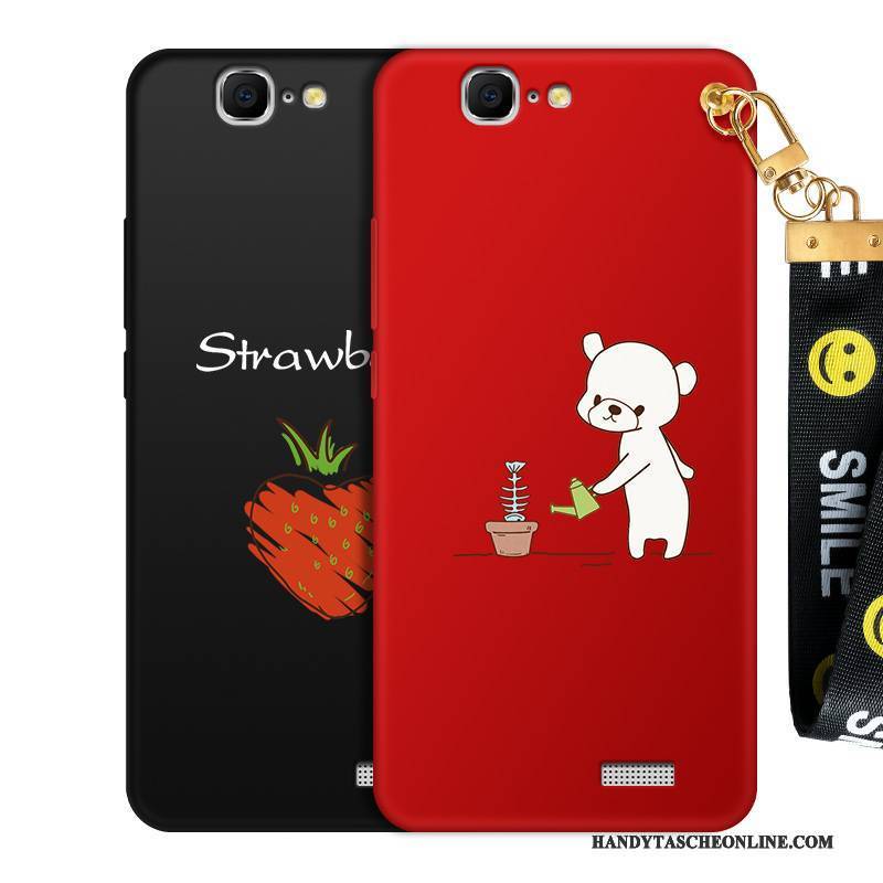 Hülle Huawei Ascend G7 Silikon Rot Trend, Case Huawei Ascend G7 Taschen Hängende Verzierungen Handyhüllen