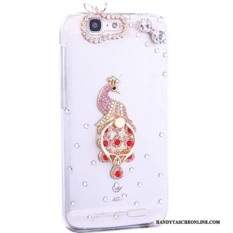 Hülle Huawei Ascend G7 Strass Handyhüllen Weiß, Case Huawei Ascend G7 Ring Trend