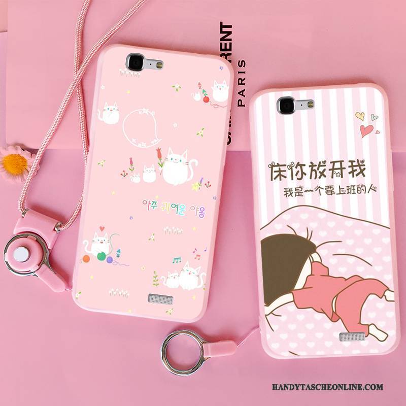 Hülle Huawei Ascend G7 Weiche Anti-sturz Rosa, Case Huawei Ascend G7 Schutz Handyhüllen Ring