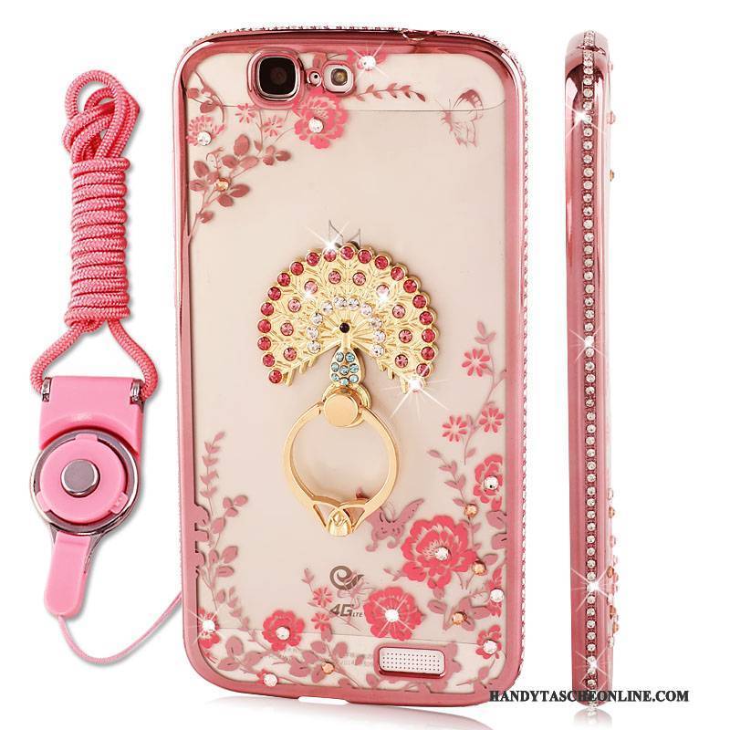 Hülle Huawei Ascend G7 Weiche Handyhüllen Rosa, Case Huawei Ascend G7 Schutz Trend Hängende Verzierungen