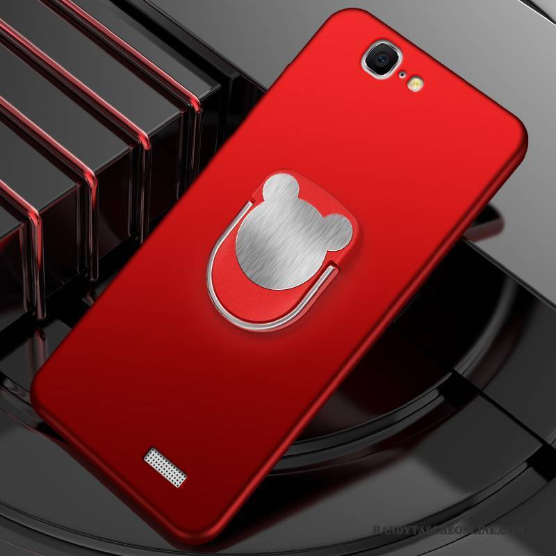Hülle Huawei Ascend G7 Weiche Rot Einfach, Case Huawei Ascend G7 Silikon Anti-sturz Nubuck