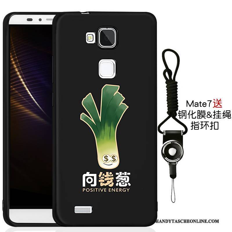 Hülle Huawei Ascend Mate 7 Silikon Schwarz Trend, Case Huawei Ascend Mate 7 Taschen Handyhüllen Neu