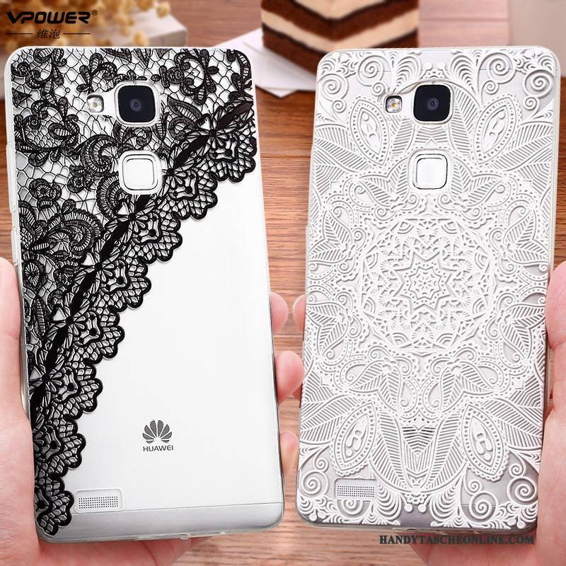 Hülle Huawei Ascend Mate 7 Taschen Handyhüllen Trend, Case Huawei Ascend Mate 7 Schutz Weiß Schwarz
