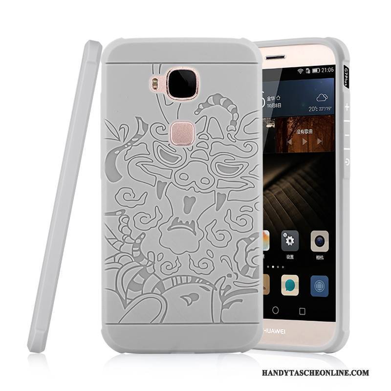 Hülle Huawei G7 Plus Silikon Lichtfarbe Anti-sturz, Case Huawei G7 Plus Schutz Handyhüllen Grau