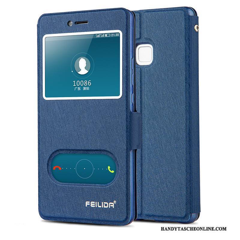 Hülle Huawei G9 Lite Folio Dunkelblau Handyhüllen, Case Huawei G9 Lite Lederhülle Jugend