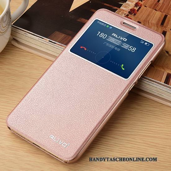 Hülle Huawei G9 Plus Lederhülle Anti-sturz Rosa, Case Huawei G9 Plus Schutz Handyhüllen