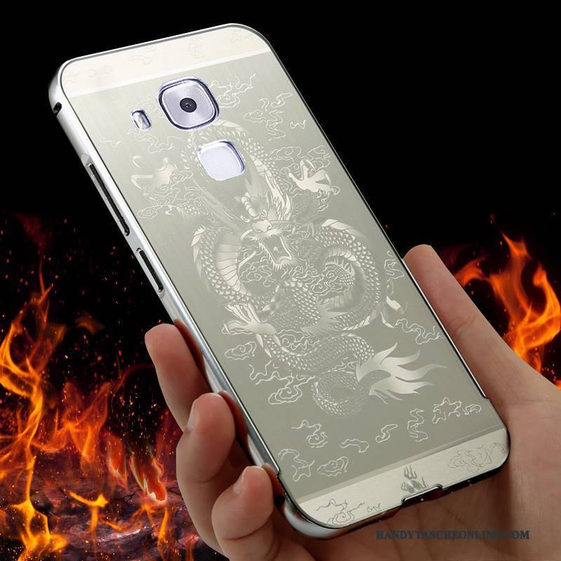 Hülle Huawei G9 Plus Metall Handyhüllen Silber, Case Huawei G9 Plus Taschen Anti-sturz Grenze