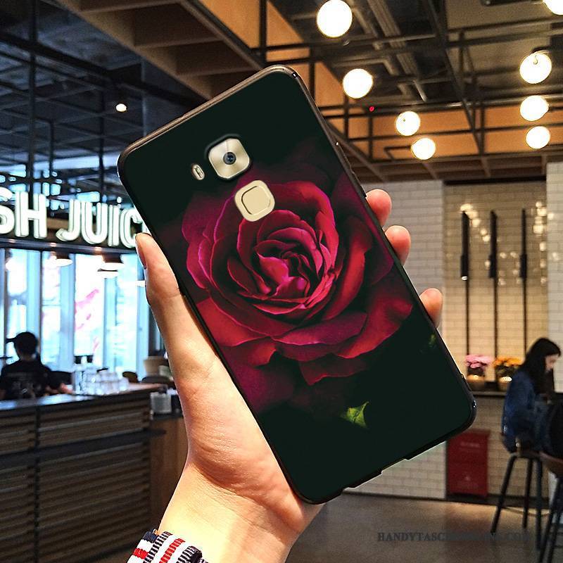 Hülle Huawei G9 Plus Schutz Kunst Rot, Case Huawei G9 Plus Prägung Handyhüllen Anti-sturz
