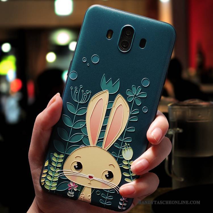 Hülle Huawei Mate 10 Karikatur Trend Nette, Case Huawei Mate 10 Silikon Handyhüllen Dunkelgrün