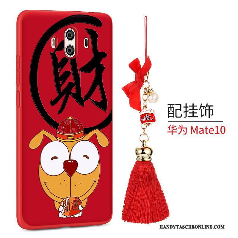 Hülle Huawei Mate 10 Kreativ Rot Handyhüllen, Case Huawei Mate 10 Persönlichkeit Hund
