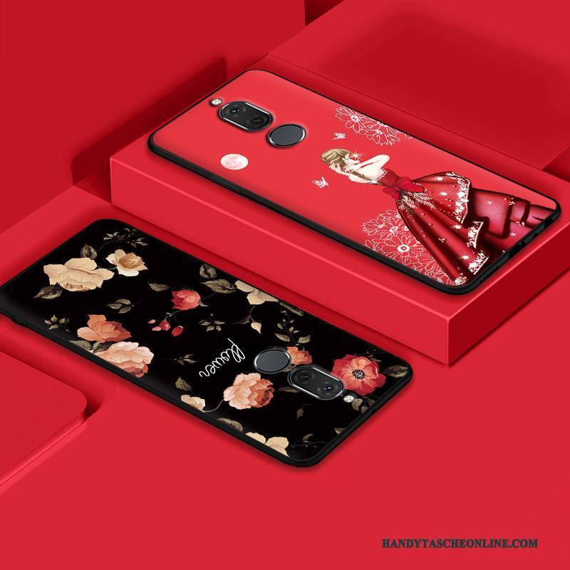 Hülle Huawei Mate 10 Lite Karikatur Anti-sturz Rot, Case Huawei Mate 10 Lite Schutz Handyhüllen Trend