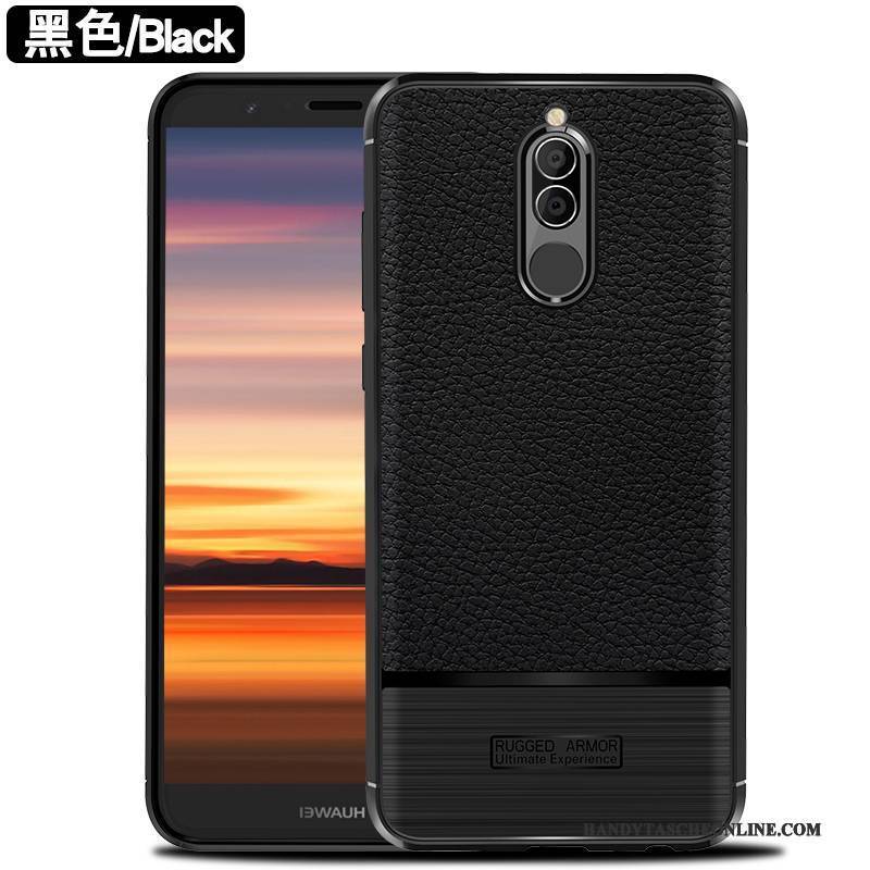 Hülle Huawei Mate 10 Lite Weiche Muster Handyhüllen, Case Huawei Mate 10 Lite Leder Anti-sturz Schwarz