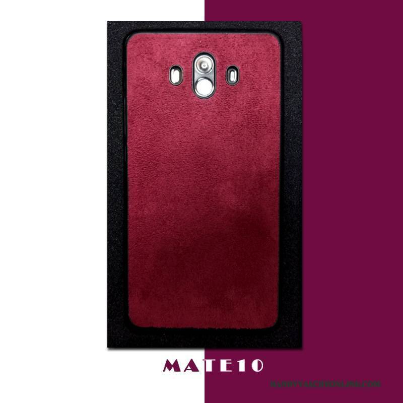 Hülle Huawei Mate 10 Pro Leder Handyhüllen Anti-sturz, Case Huawei Mate 10 Pro Taschen Rot Schlank