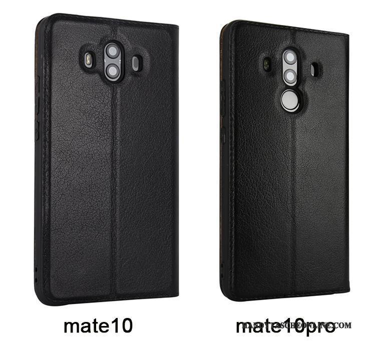 Hülle Huawei Mate 10 Pro Lederhülle Schwarz Handyhüllen, Case Huawei Mate 10 Pro Folio Business Anti-sturz