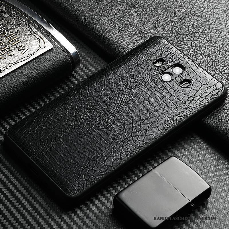 Hülle Huawei Mate 10 Pro Lederhülle Schwarz Krokodilmuster, Case Huawei Mate 10 Pro Taschen Anti-sturz Qualität