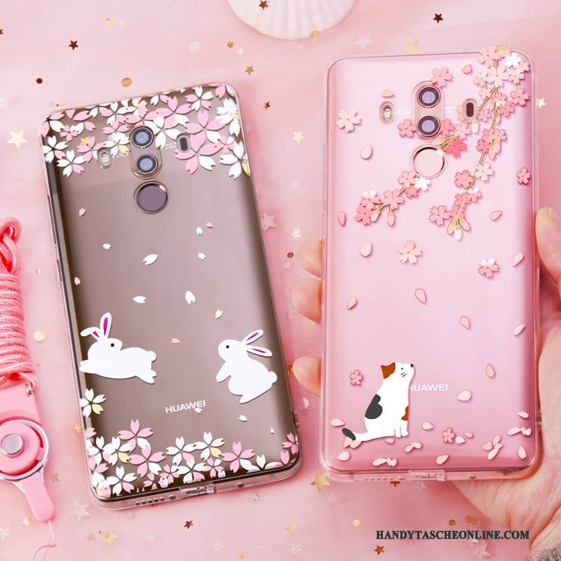 Hülle Huawei Mate 10 Pro Taschen Handyhüllen Transparent, Case Huawei Mate 10 Pro Silikon Rosa Anti-sturz