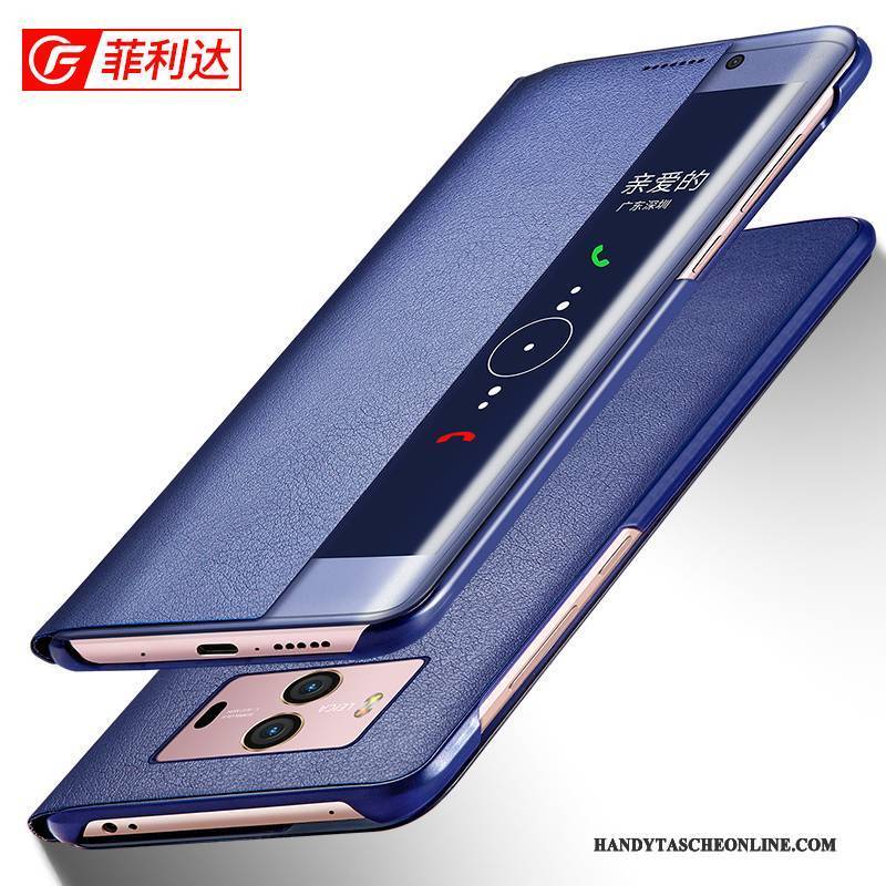 Hülle Huawei Mate 10 Schutz Blau Handyhüllen, Case Huawei Mate 10 Lederhülle Anti-sturz
