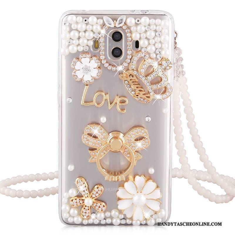 Hülle Huawei Mate 10 Silikon Handyhüllen Gold, Case Huawei Mate 10 Weiche Hängende Verzierungen Trend