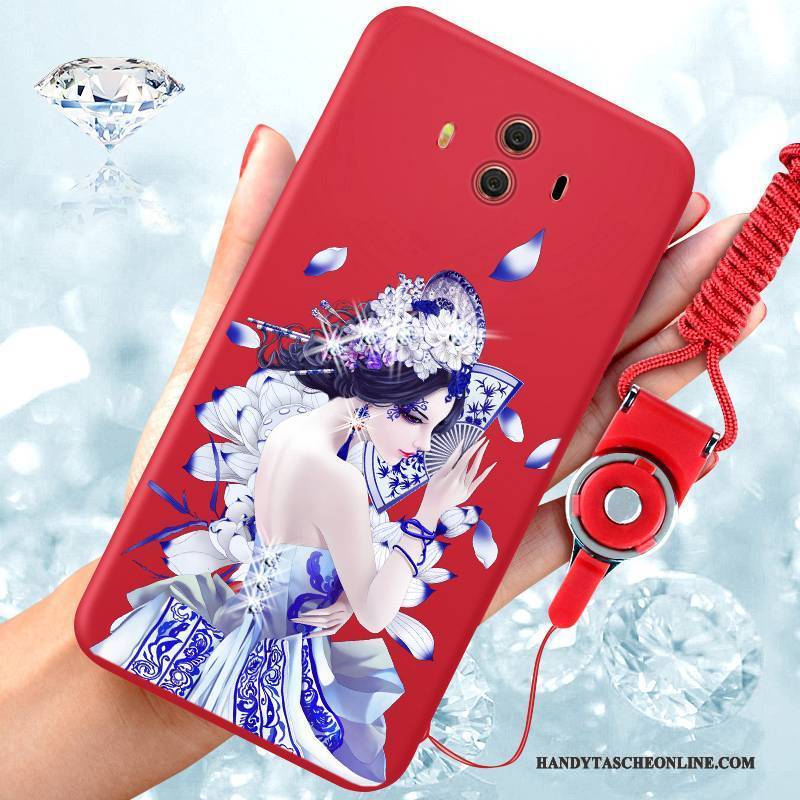Hülle Huawei Mate 10 Silikon Persönlichkeit Handyhüllen, Case Huawei Mate 10 Kreativ Rot Anti-sturz