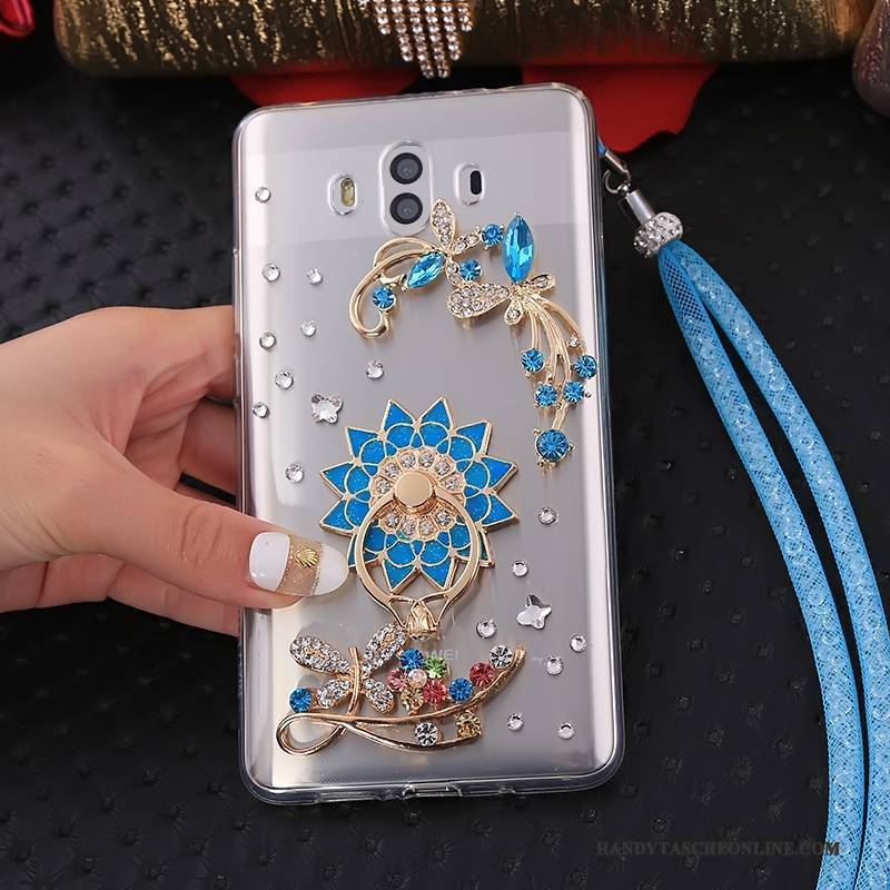 Hülle Huawei Mate 10 Taschen Handyhüllen Hängende Verzierungen, Case Huawei Mate 10 Schutz Blau Persönlichkeit
