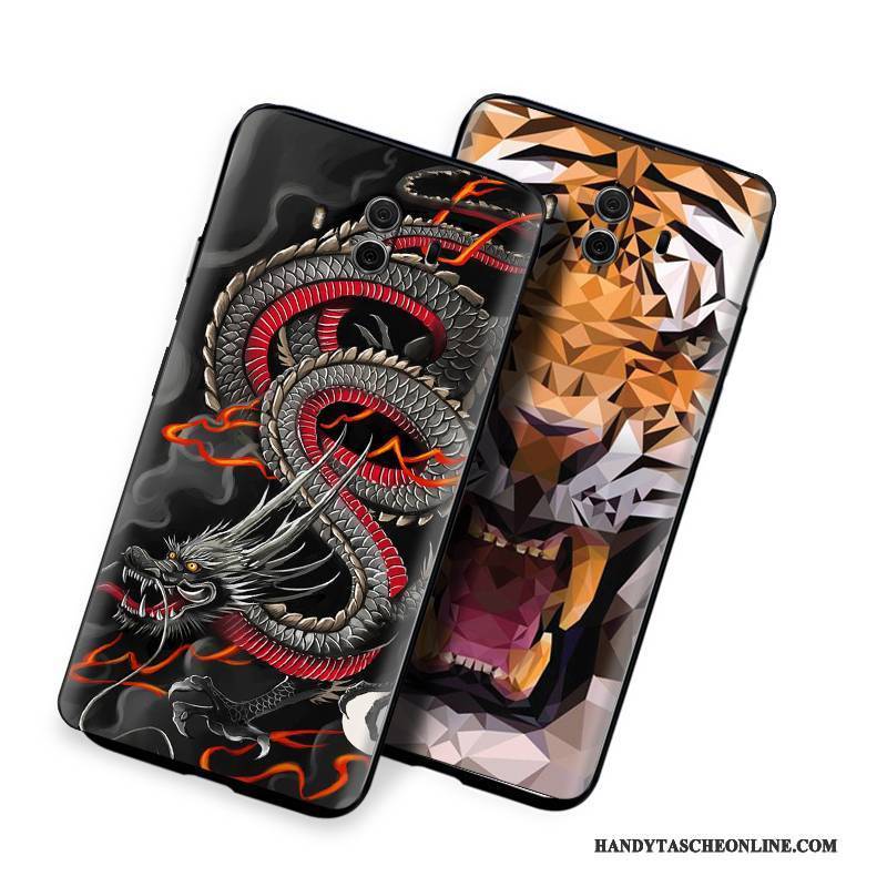 Hülle Huawei Mate 10 Taschen Handyhüllen Persönlichkeit, Case Huawei Mate 10 Prägung Schwarz Anti-sturz
