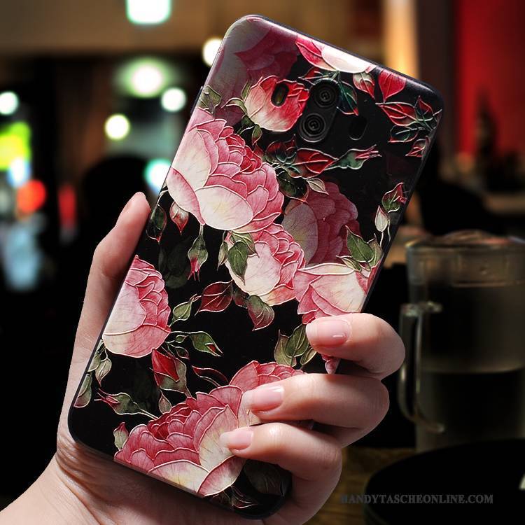 Hülle Huawei Mate 10 Taschen Hängende Verzierungen Handyhüllen, Case Huawei Mate 10 Silikon Rot Anti-sturz