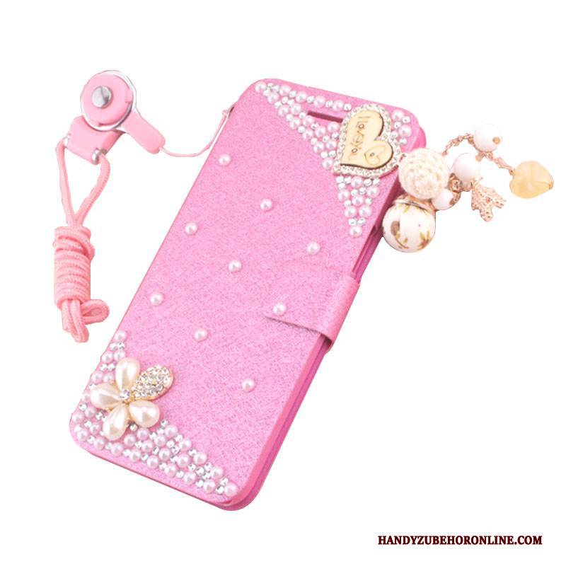 Hülle Huawei Mate 20 Lite Folio Anti-sturz Rot, Case Huawei Mate 20 Lite Strass Handyhüllen