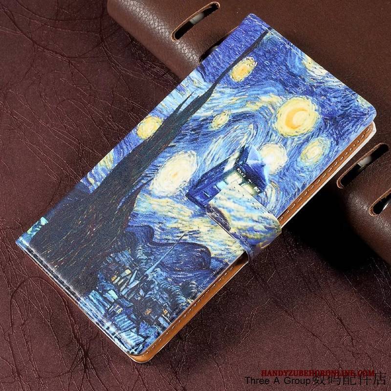 Hülle Huawei Mate 20 Lite Folio Schwer Handyhüllen, Case Huawei Mate 20 Lite Lederhülle Blau Anti-sturz