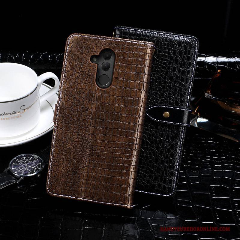 Hülle Huawei Mate 20 Lite Geldbörse Business Schwarz, Case Huawei Mate 20 Lite Lederhülle Handyhüllen