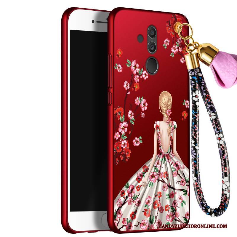 Hülle Huawei Mate 20 Lite Schutz Handyhüllen Anti-sturz, Case Huawei Mate 20 Lite Taschen Temperieren Rot