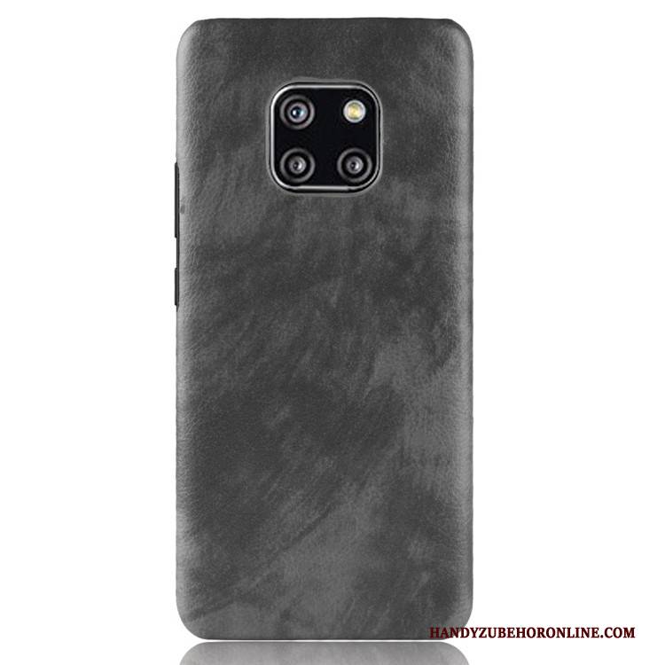 Hülle Huawei Mate 20 Pro Leder Handyhüllen Muster, Case Huawei Mate 20 Pro Schutz Schwer Grau