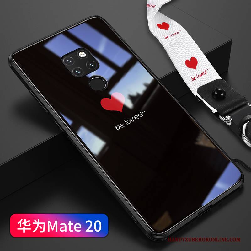Hülle Huawei Mate 20 Silikon Hängende Verzierungen Schwarz, Case Huawei Mate 20 Weiche Einfach Persönlichkeit